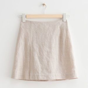 & Other Stories Linen Mini Skirt (Light Beige) - Size 2
